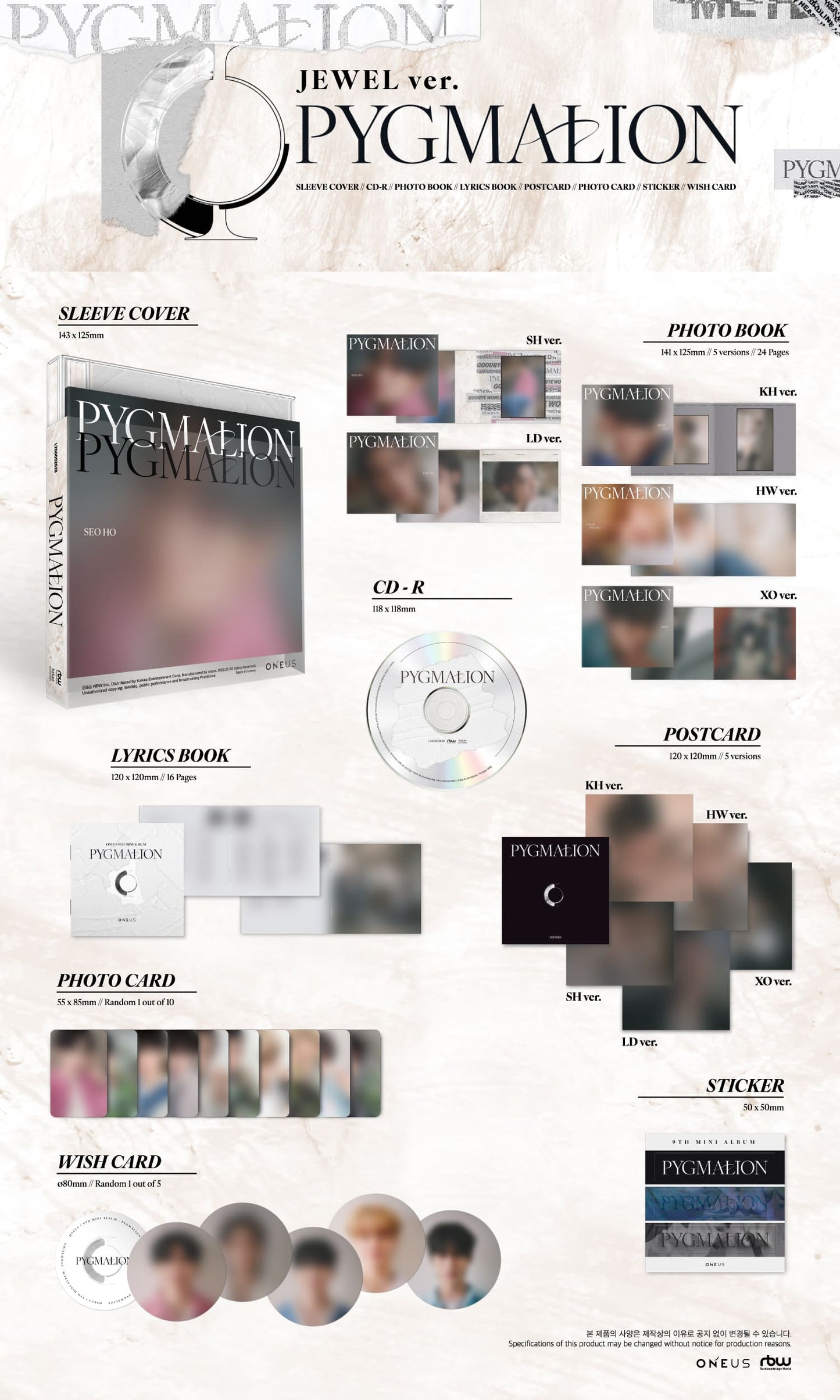 ONEUS - 9th Mini Album [PYGMALION] (Jewel Ver.) (Random Ver.)