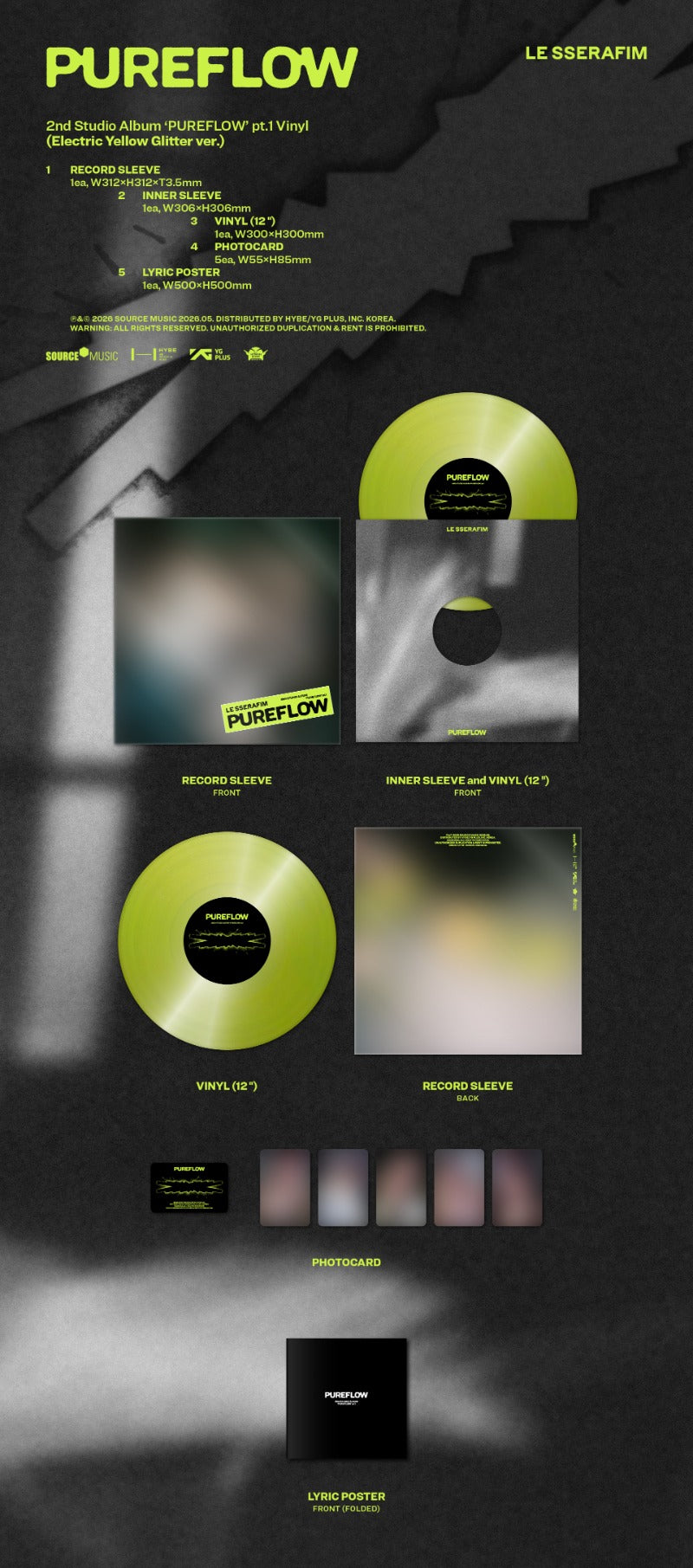LE SSERAFIM - 2nd Studio Album [PUREFLOW] pt.1 (Vinyl)