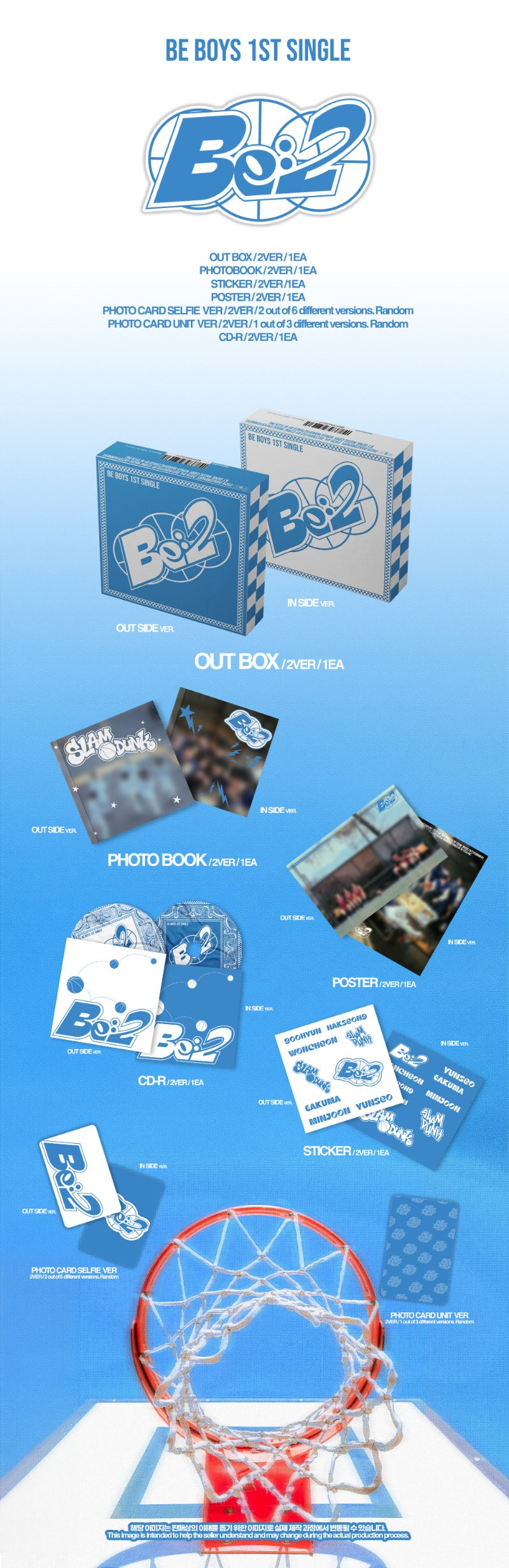 BE BOYS - 1st Single Album [BE:2] (OUT SIDE Ver. / IN SIDE Ver.)