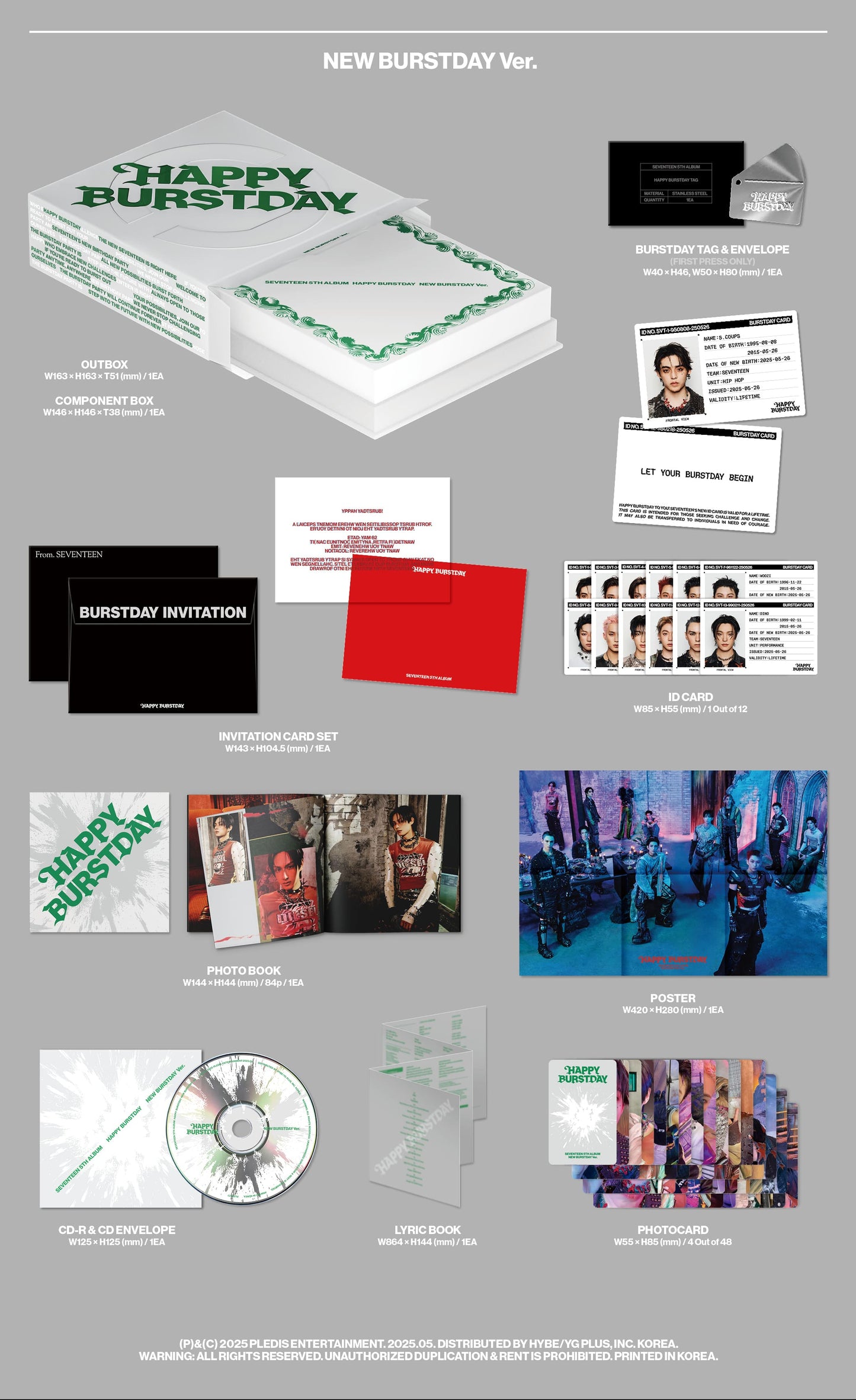 SEVENTEEN - 5th Album [HAPPY BURSTDAY]  (Random)