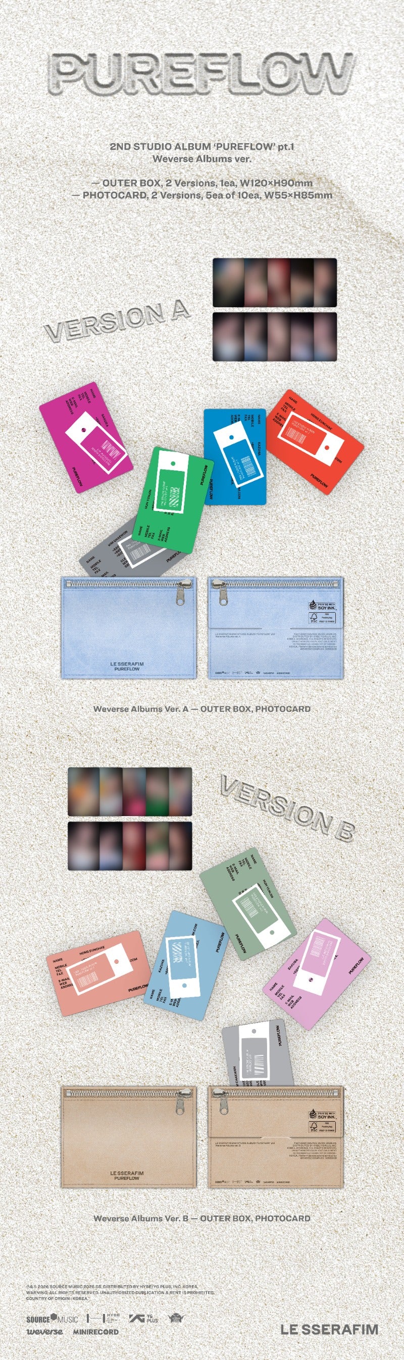 LE SSERAFIM - 2nd Studio Album [PUREFLOW] pt.1 (Weverse Albums Ver.)