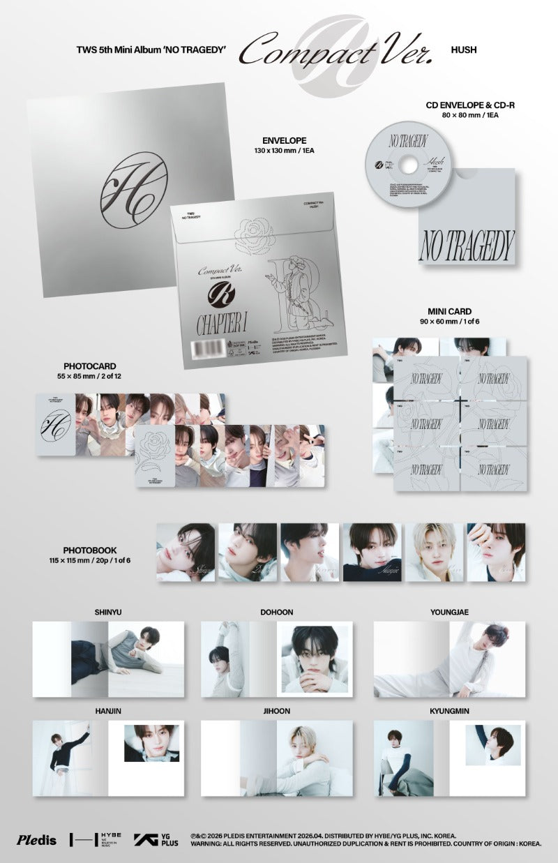 TWS - 5th Mini Album [NO TRAGEDY] (COMPACT Ver.) (HUSH)