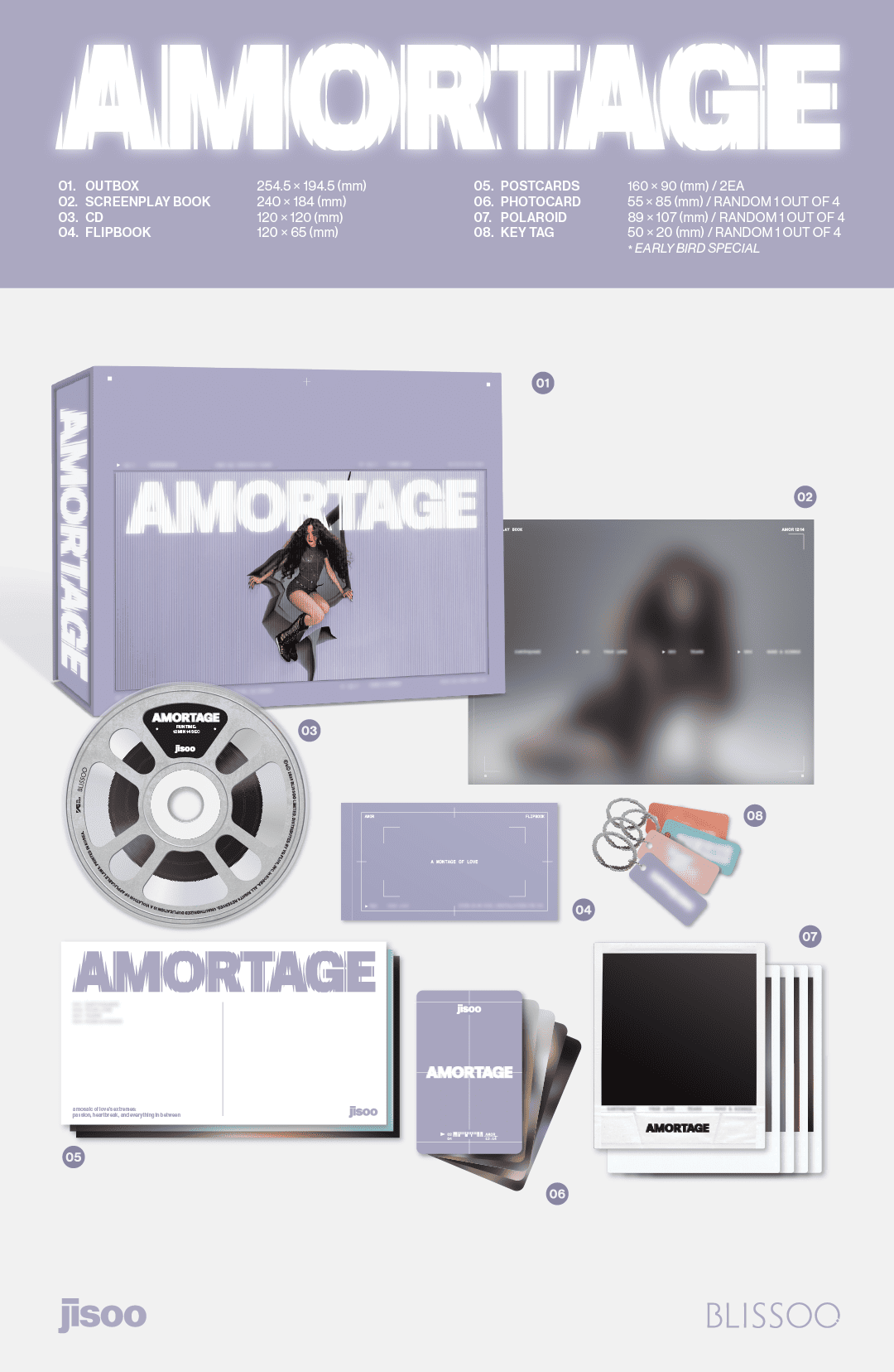 JISOO - 1st Mini Album [AMORTAGE] (EXCLUSIVE EDITION) (Random)
