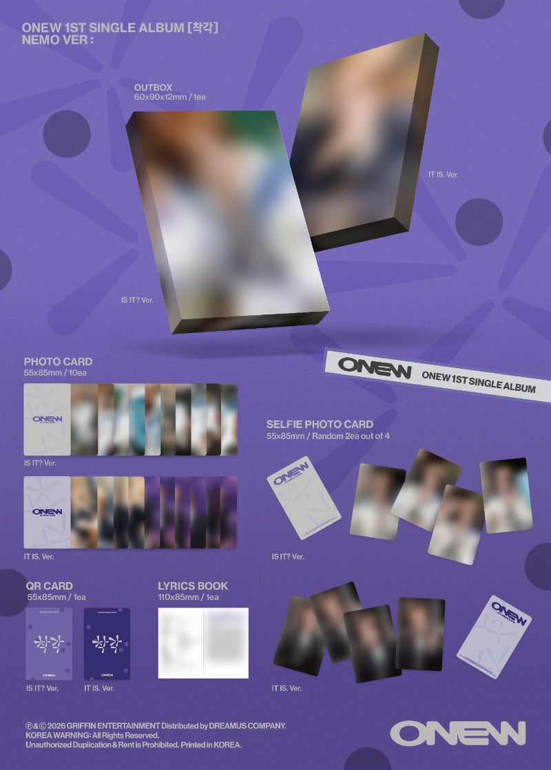 ONEW - 1ST SINGLE ALBUM [ILLUSION] (NEMO Ver.)
