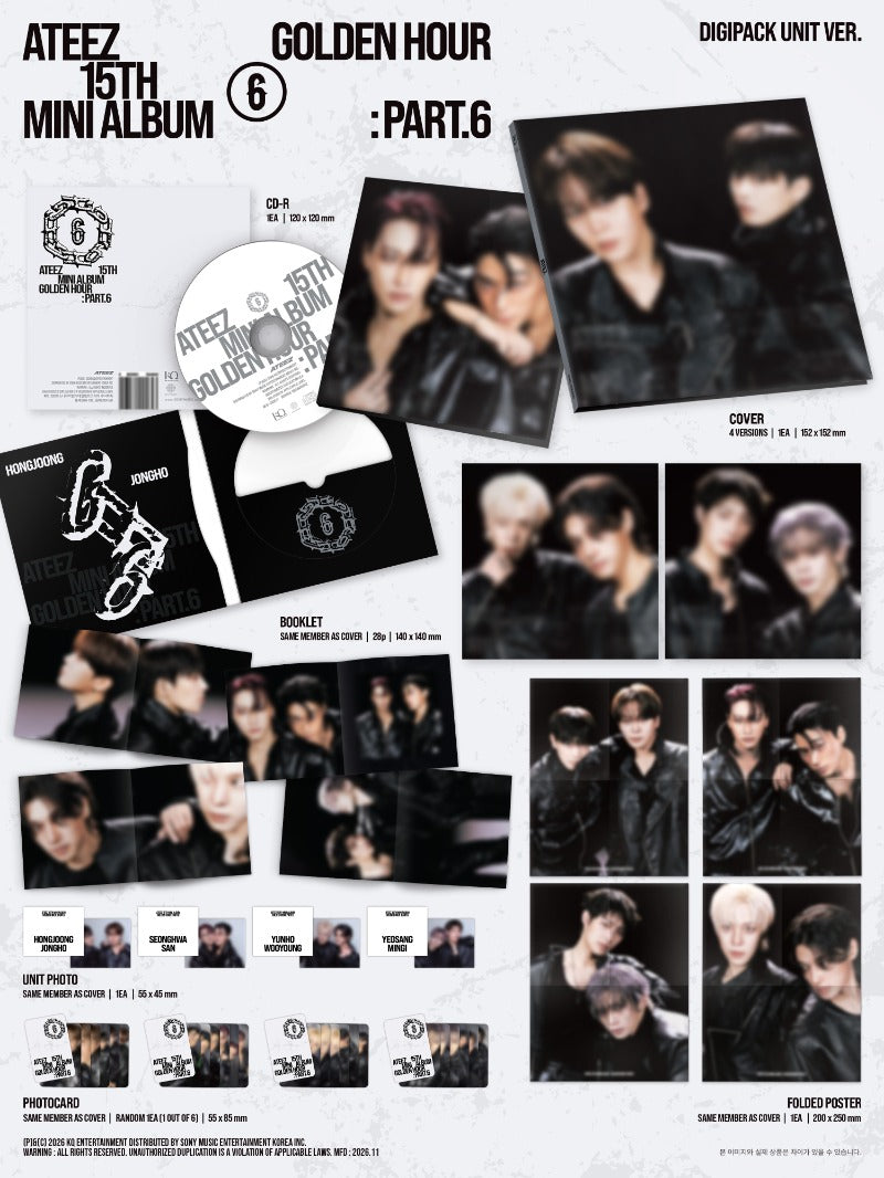 ATEEZ - 15TH MINI ALBUM [GOLDEN HOUR : Part.6] (DIGIPACK UNIT VER.)