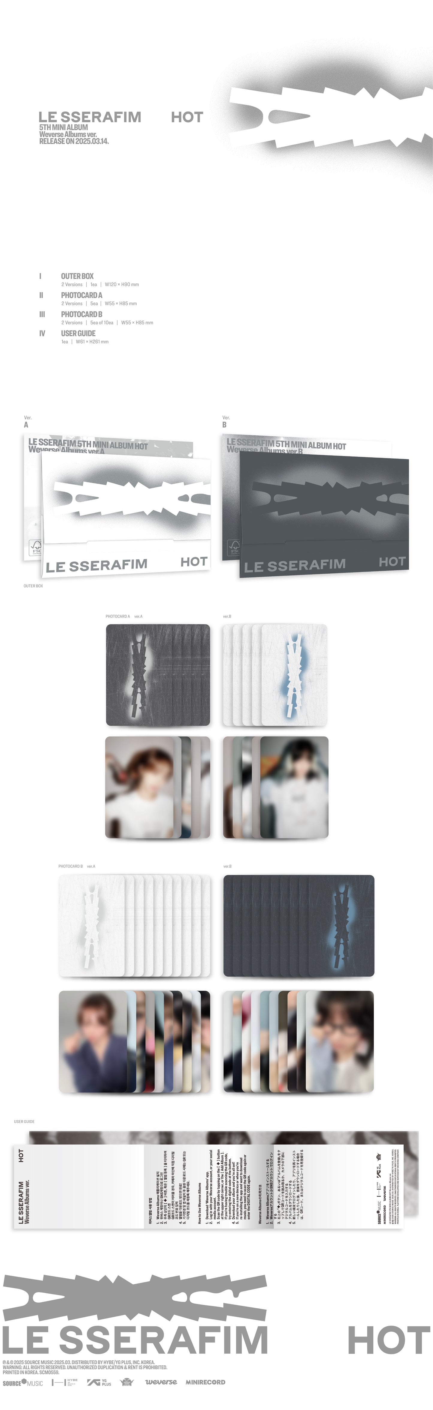 LE SSERAFIM - 5th Mini Album [HOT] (Weverse Albums Ver.) (Random)