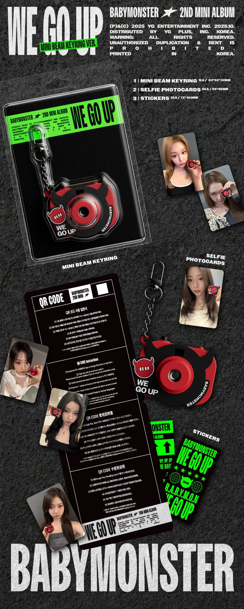 BABYMONSTER - 2nd MINI ALBUM [WE GO UP] (MINI BEAM KEYRING Ver.)