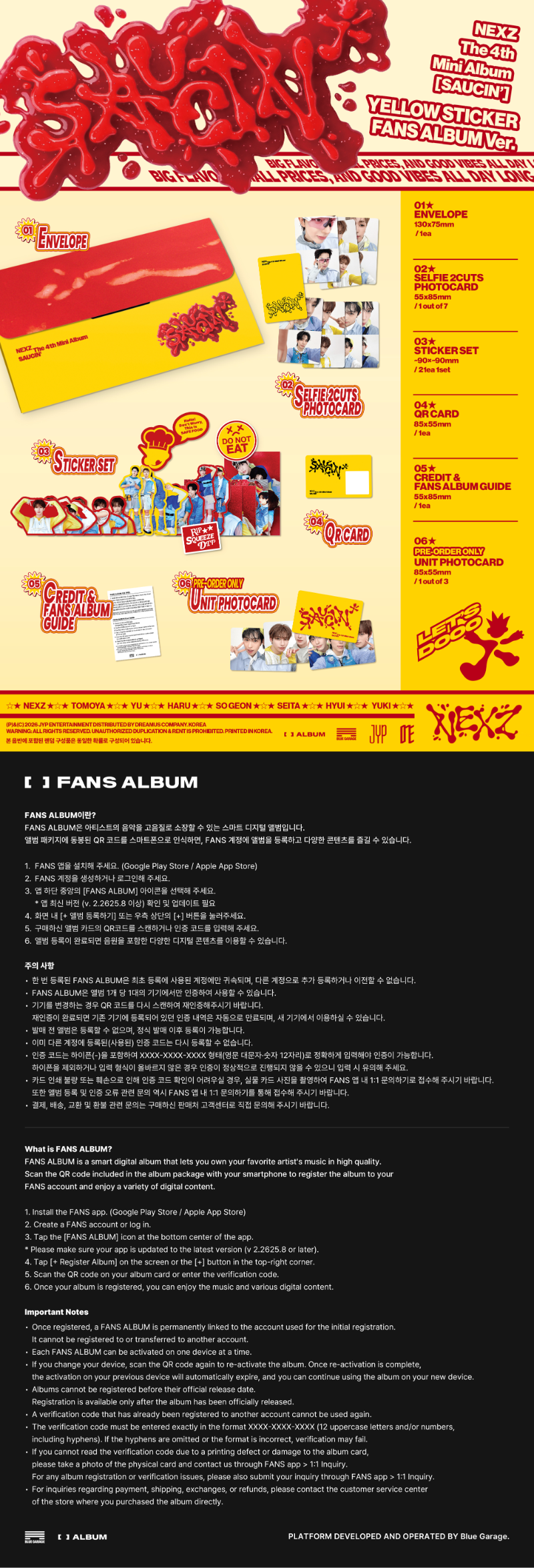 NEXZ - 4th Mini Album [SAUCIN’] (FANS ALBUM ver.)