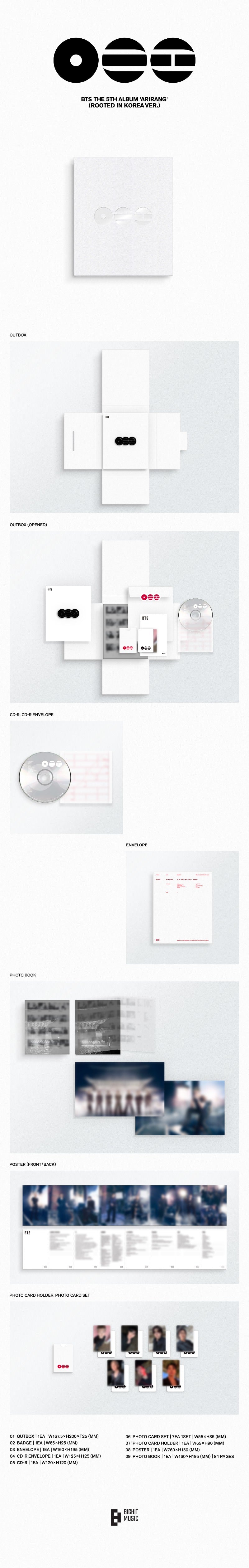 BTS - 5th Full Album [ARIRANG] (Rooted in Korea Ver. / Rooted in