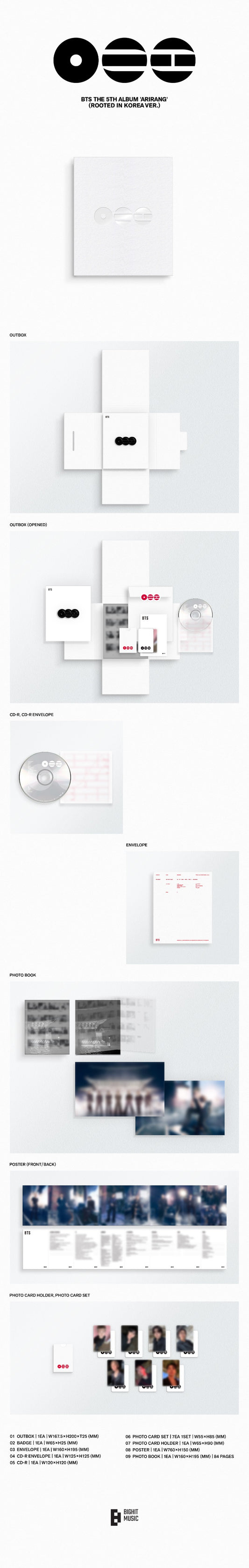 BTS - 5th Full Album [ARIRANG] (Rooted in Korea Ver. / Rooted in Music Ver.)