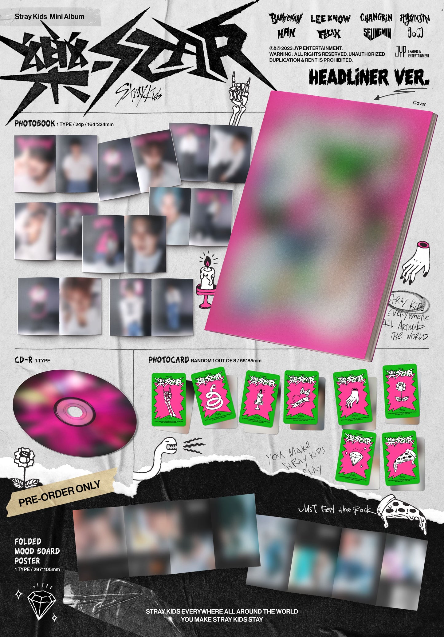Stray Kids - 8th Mini Album [樂-STAR] (HEADLINER Ver.)