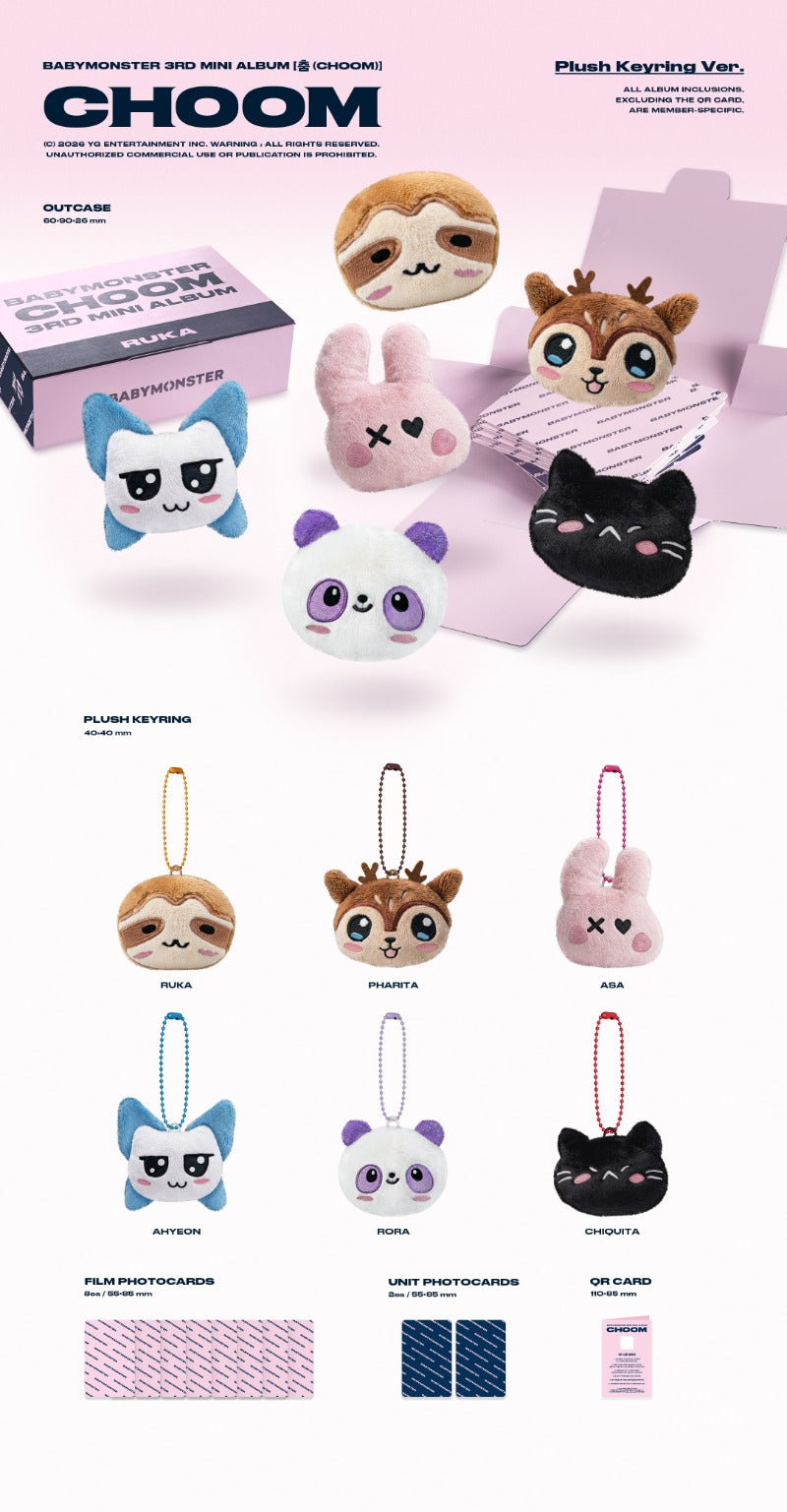 BABYMONSTER 3rd Mini Album [CHOOM] (Plush Keyring Ver.) – Red Yong