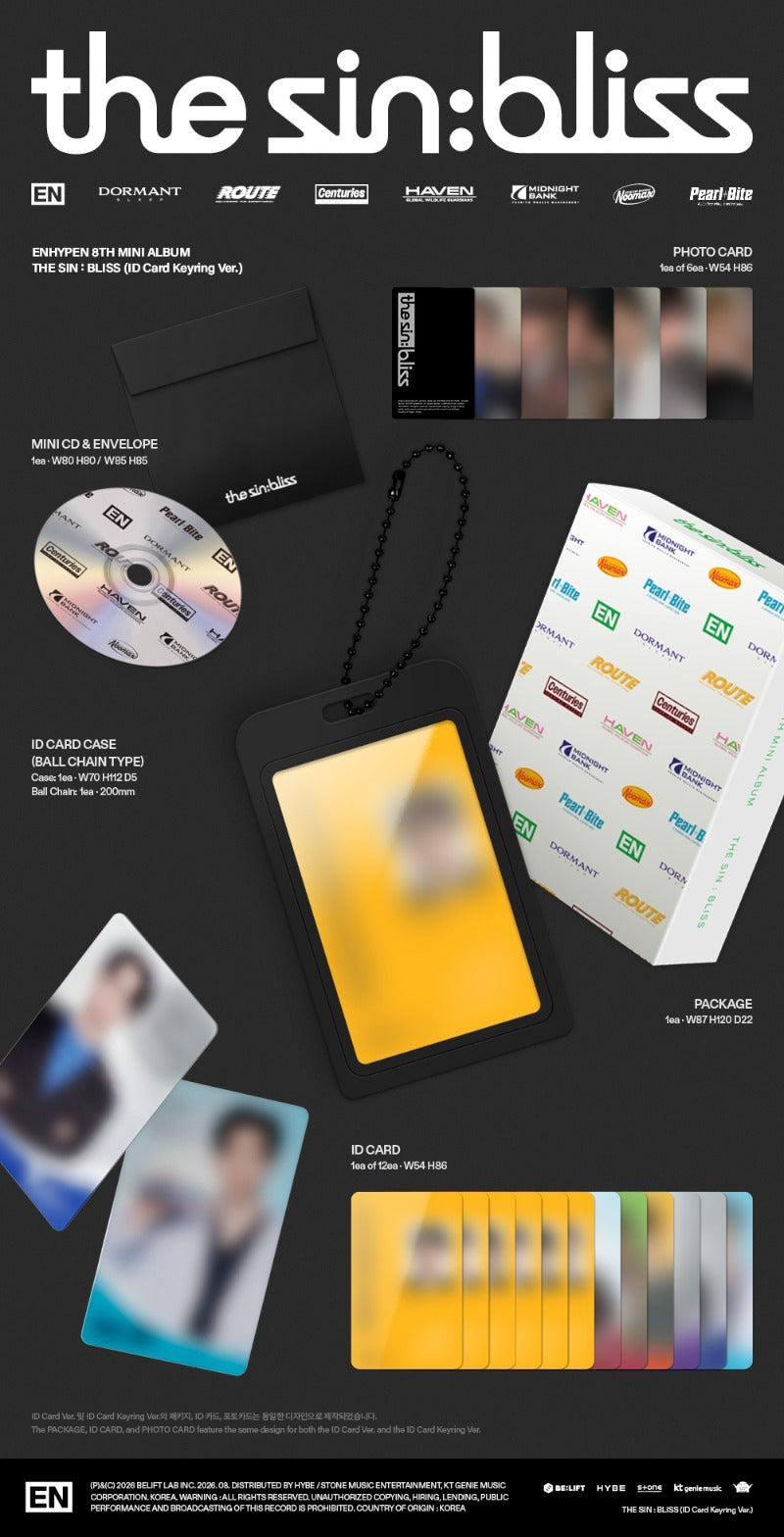ENHYPEN - 8th Mini Album [THE SIN BLISS] (ID Card Keyring Ver.)