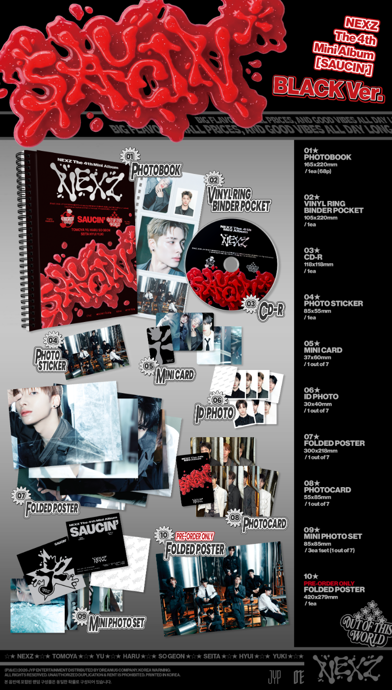 NEXZ - 4th Mini Album [SAUCIN’] (BLACK ver. / YELLOW ver.)