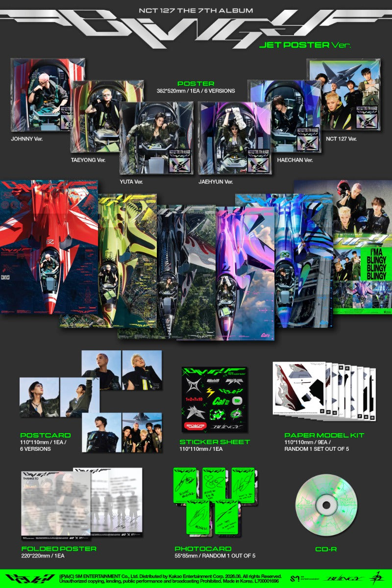 NCT 127 - 7th Full Album [BLINGY] (JET Poster Ver.)