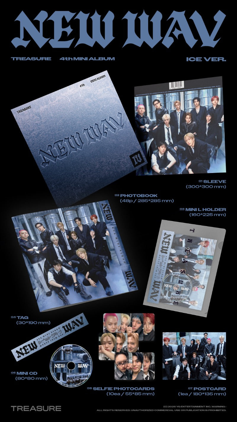 TREASURE - 4th Mini Album [NEW WAV] (ICE Ver. / RED Ver.)