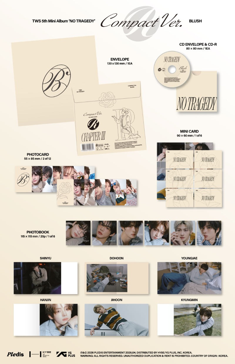 TWS - 5th Mini Album [NO TRAGEDY] (COMPACT Ver.) (BLUSH)
