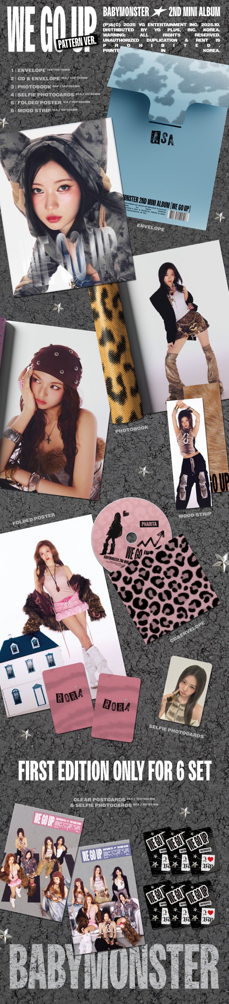 BABYMONSTER - 2nd MINI ALBUM [WE GO UP] (PATTERN Ver.) (Random)