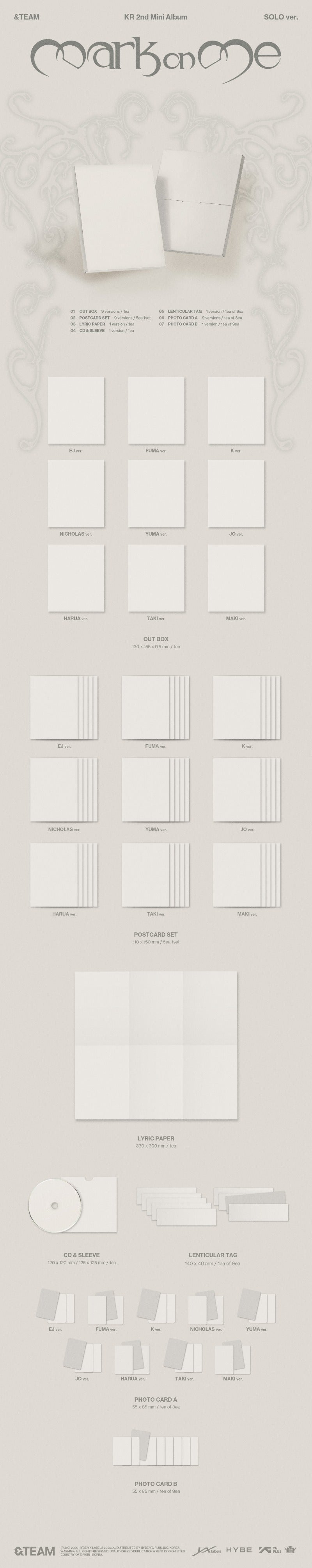 &TEAM - KR 2nd Mini Album [Mark on Me] (SOLO Ver.)