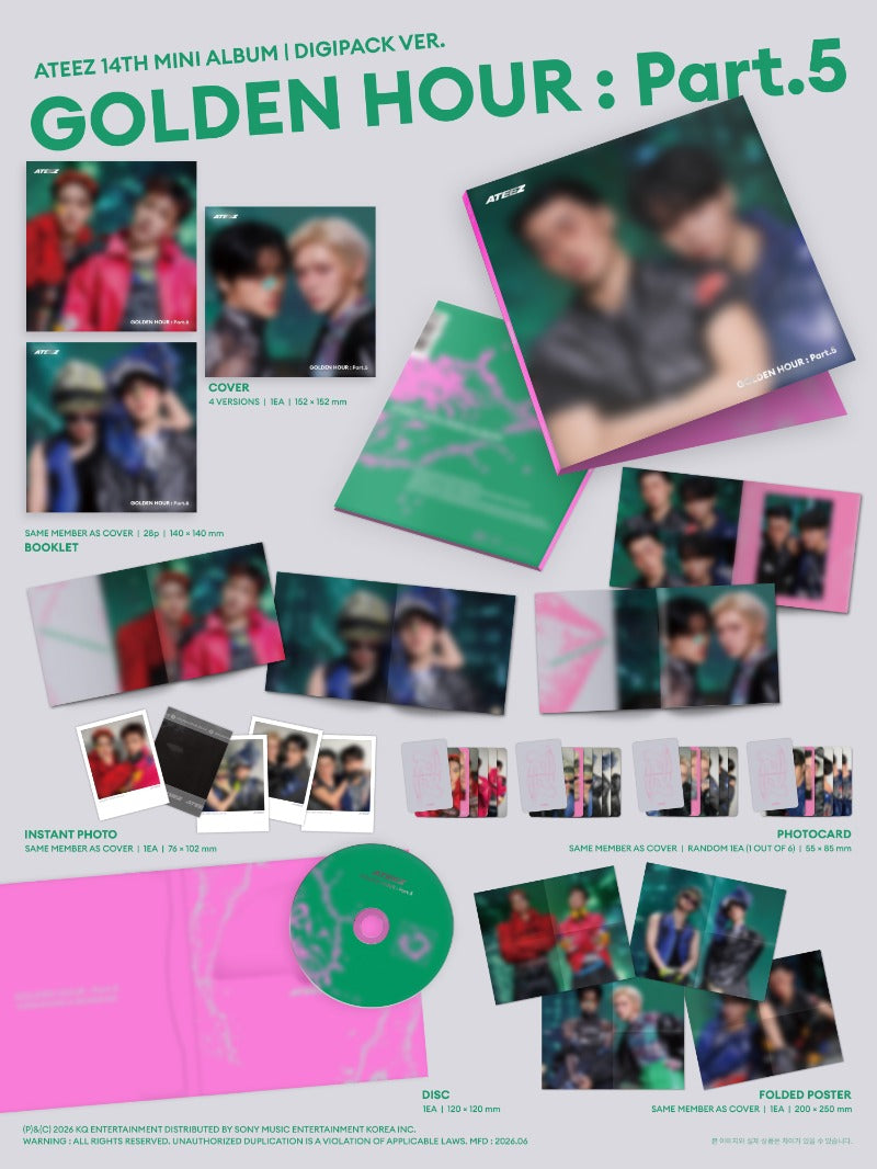 ATEEZ - 14th Mini Album [GOLDEN HOUR : Part.5] (DIGIPACK UNIT Ver.)