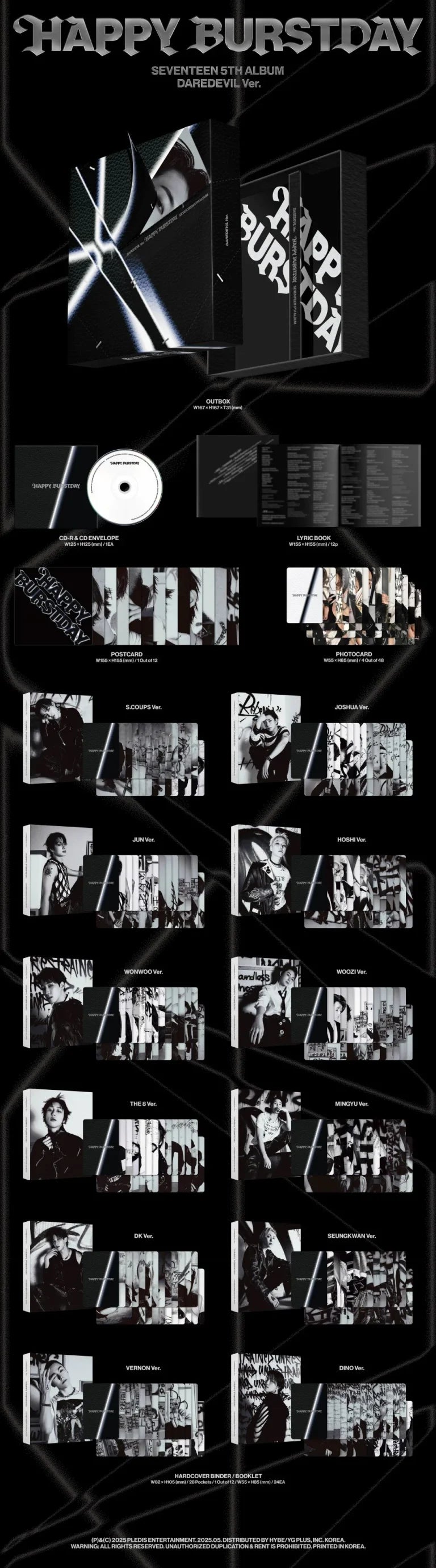 SEVENTEEN - 5th Album [HAPPY BURSTDAY] (DAREDEVIL Ver.)
