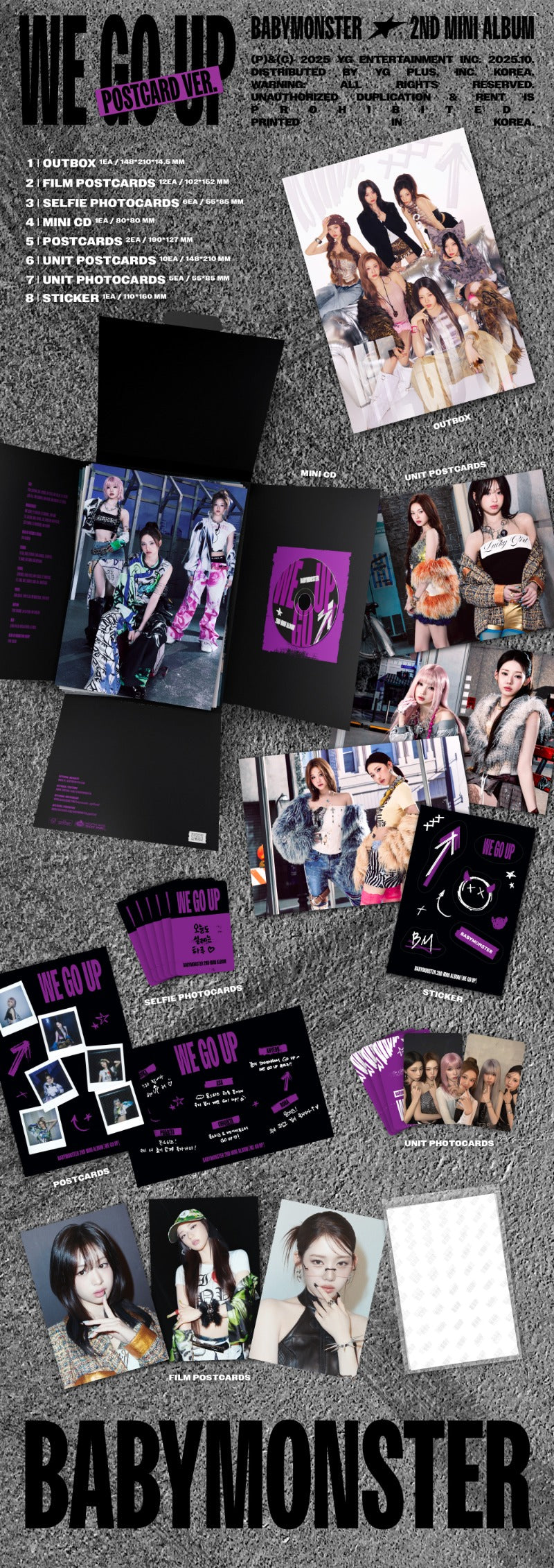 BABYMONSTER - 2nd MINI ALBUM [WE GO UP] (POSTCARD Ver.)