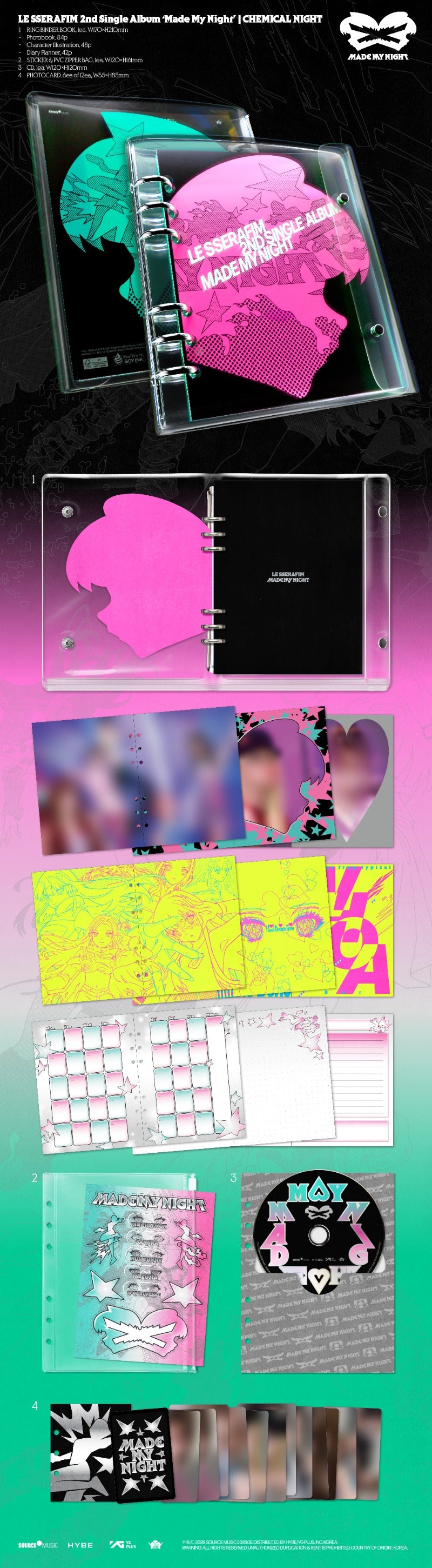LE SSERAFIM - 2nd Single Album [Made My Night] (CHEMICAL NIGHT Ver.)
