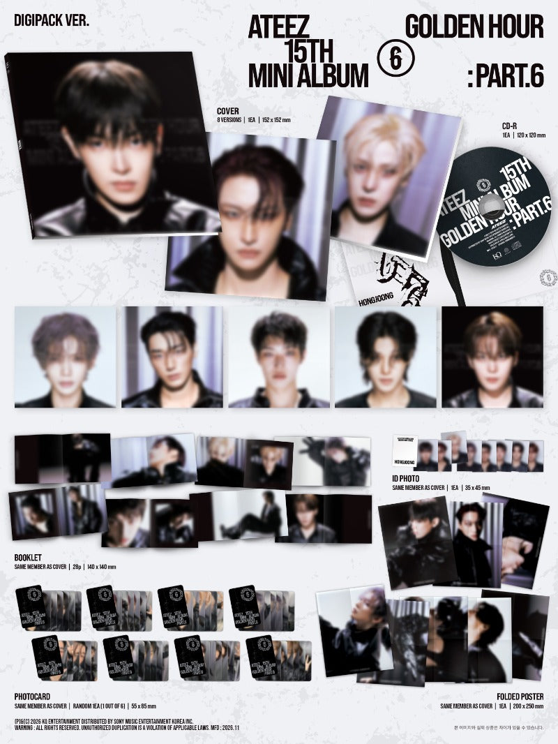 ATEEZ - 15TH MINI ALBUM [GOLDEN HOUR : Part.6] (DIGIPACK VER.)