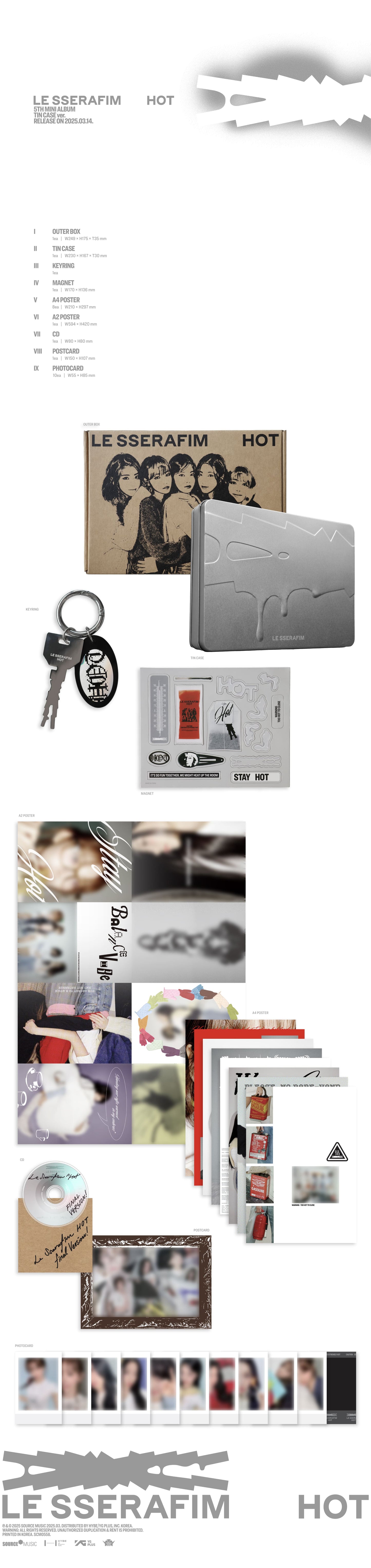 LE SSERAFIM - 5th Mini Album [HOT] (TIN CASE Ver.)