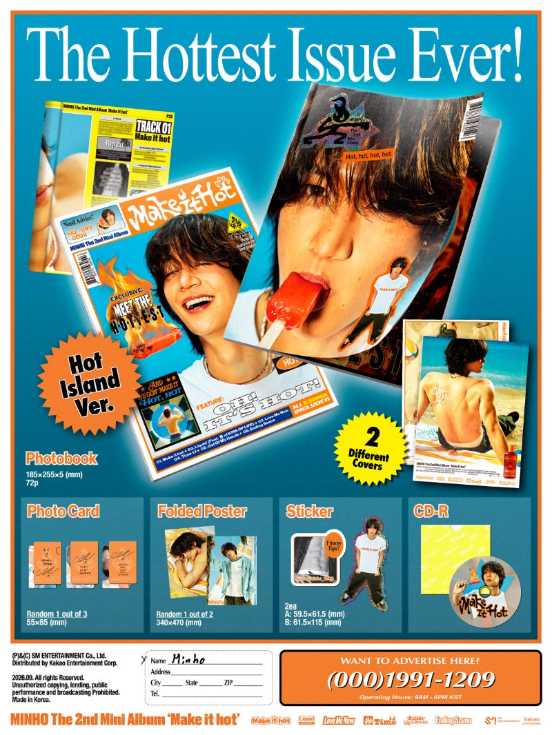 MINHO - 2nd Mini Album [Make it hot] (Hot island Ver.)