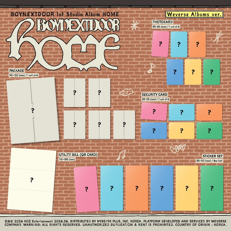 BOYNEXTDOOR - 1st Studio Album [HOME] (Weverse Albums Ver.)