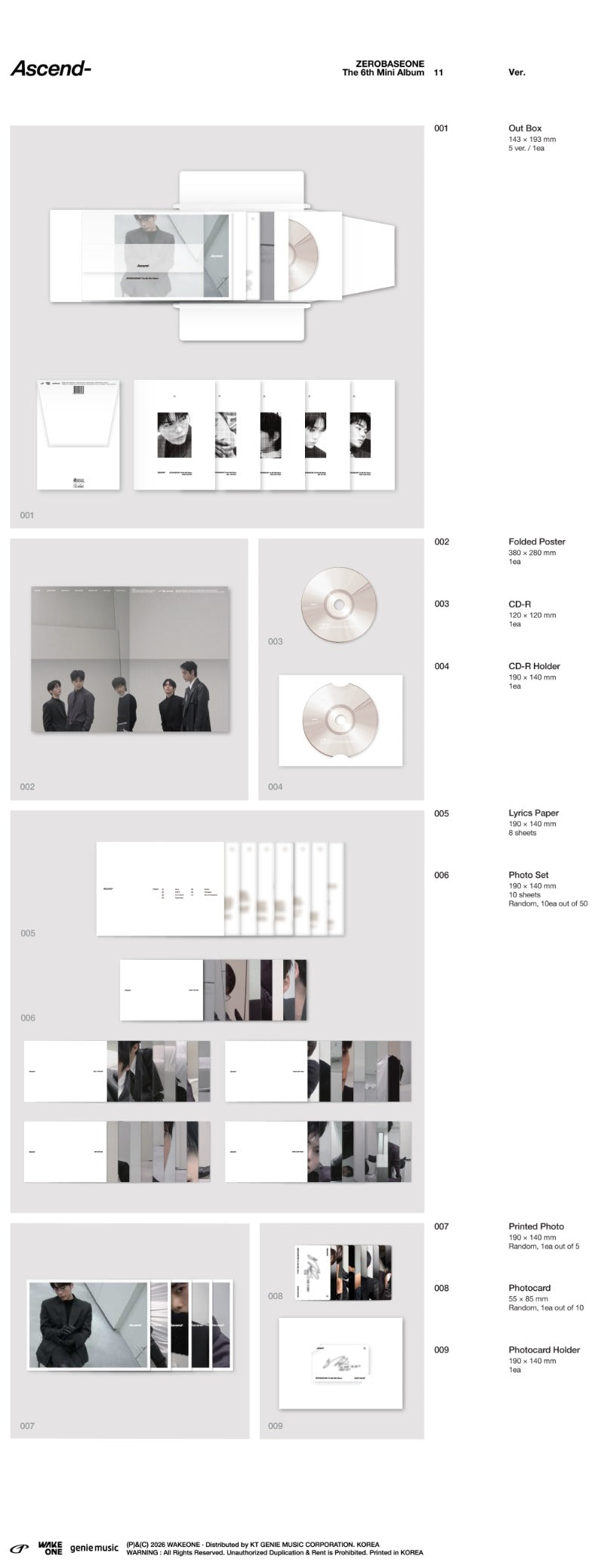 ZEROBASEONE - 6th Mini Album [Ascend-] (11 Ver.)