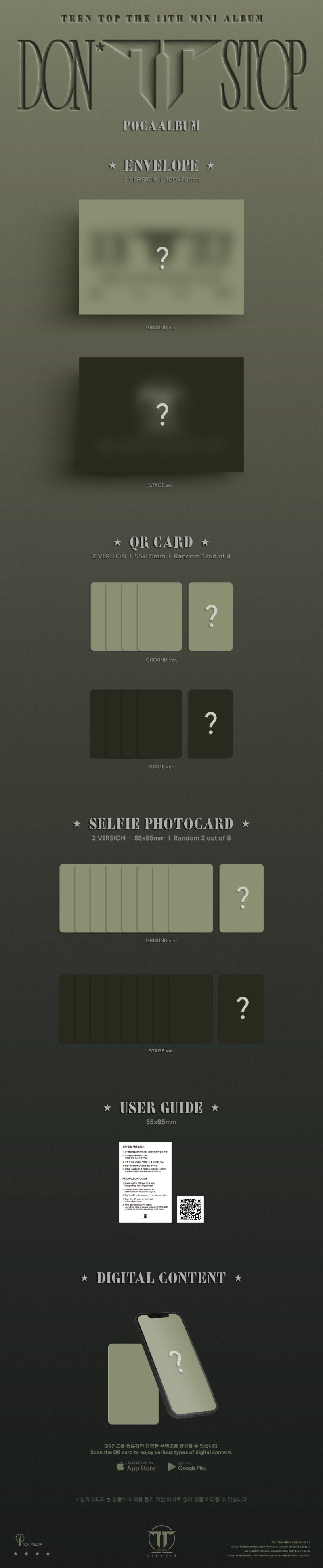 TEEN TOP - 11th EP [DON’T STOP] (POCAALBUM)