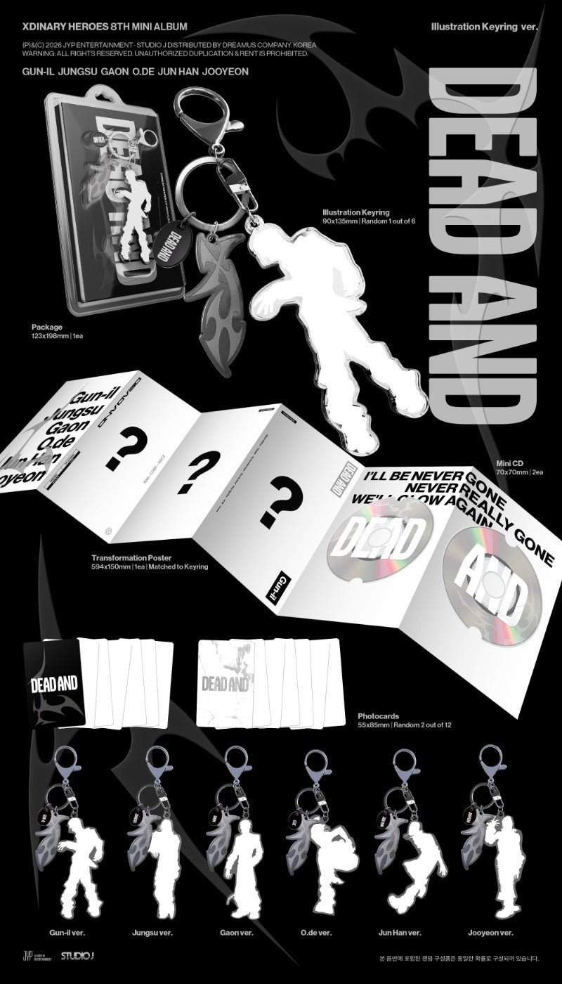 Xdinary Heroes - 8th Mini Album [DEAD AND] (Illustration Keyring Ver.)