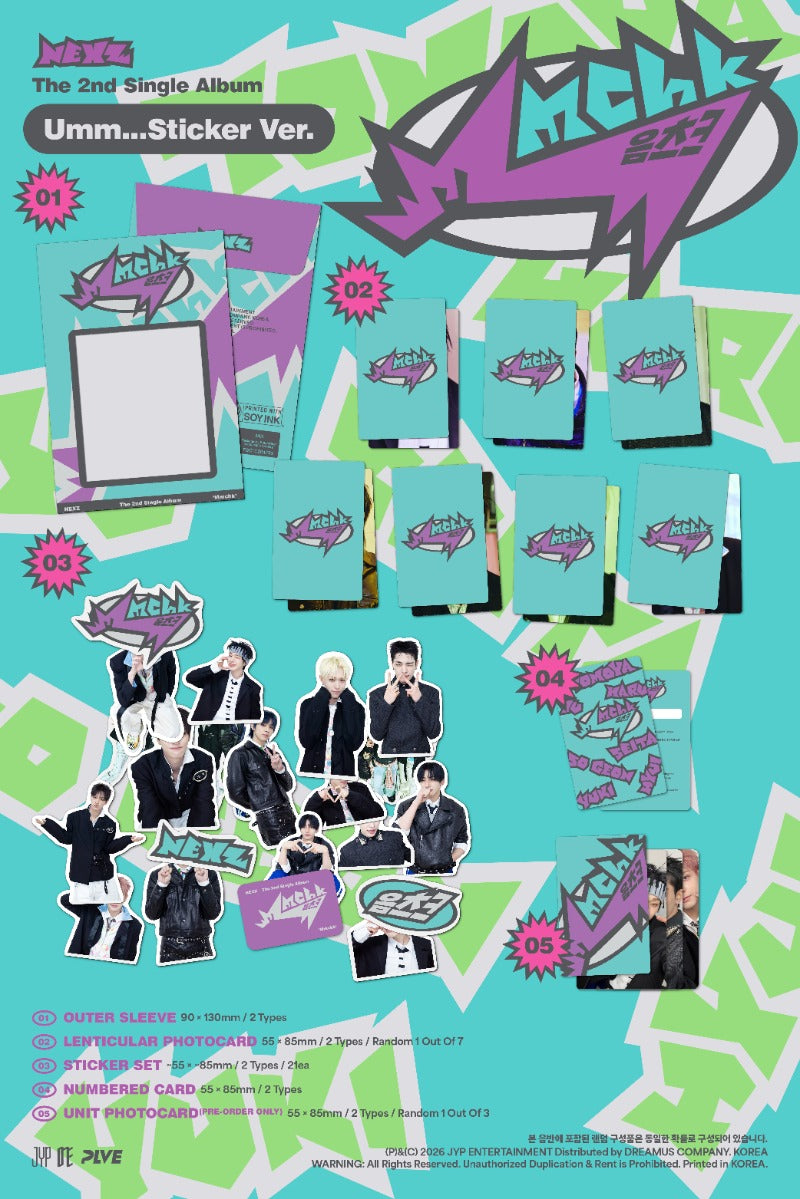 NEXZ - 2nd Single Album [Mmchk] (Umm...Sticker Ver. / Chk! Sticker Ver.)