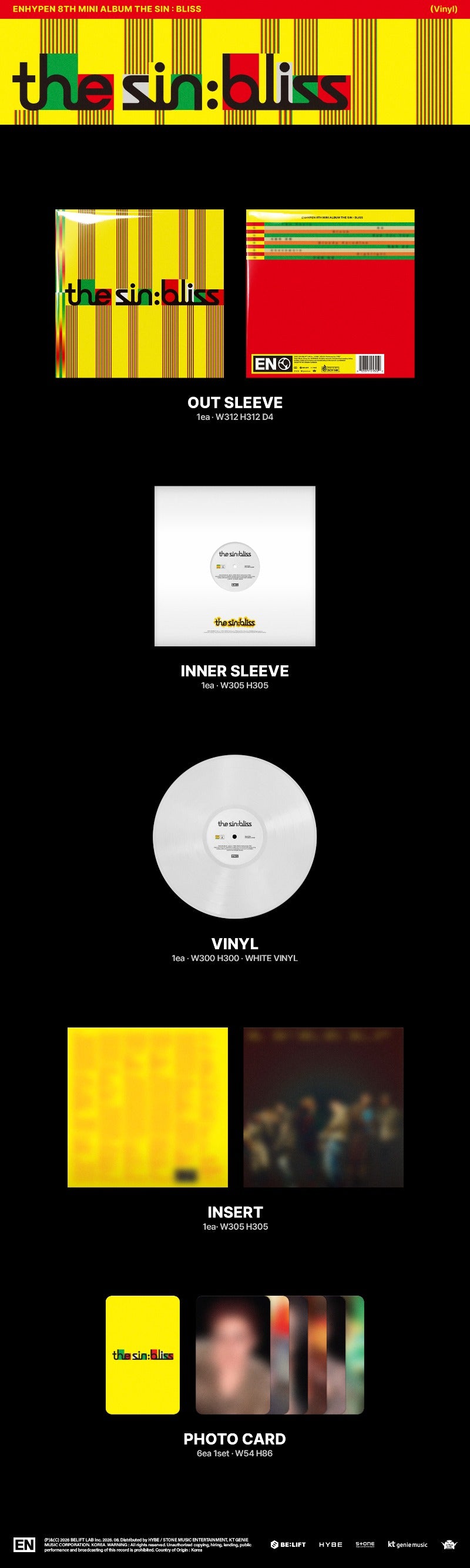 ENHYPEN - 8th Mini Album [THE SIN BLISS] (Vinyl)