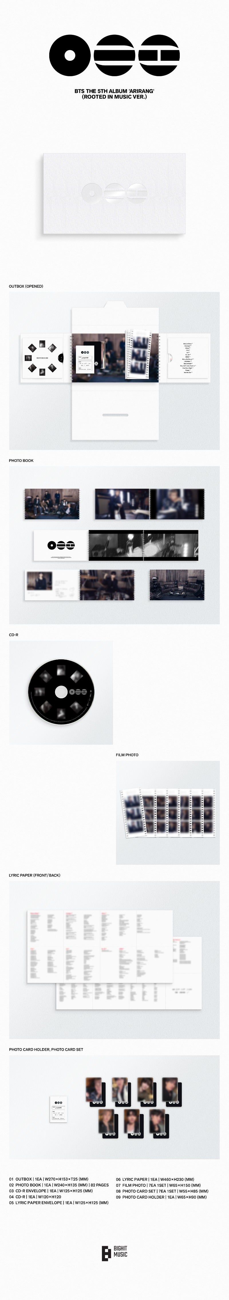 BTS - 5th Full Album [ARIRANG] (Rooted in Korea Ver. / Rooted in Music Ver.)