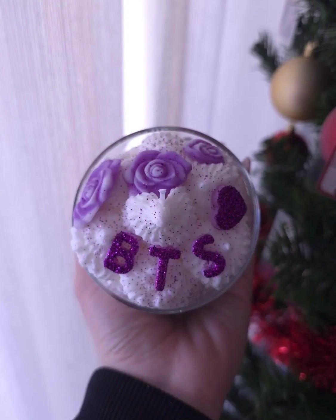 BTS K-pop Inspired Soy Candle – Handmade Decorative Dessert Candle