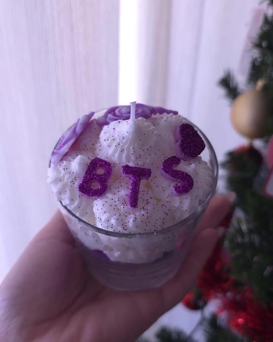 BTS K-pop Inspired Soy Candle – Handmade Decorative Dessert Candle